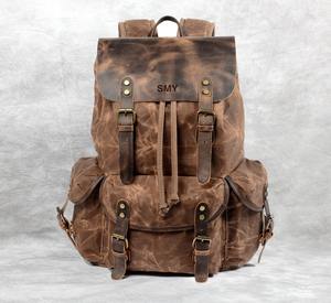 Mochila de Lona y Cuero para Uso Casual, Viajes, Escuela, Portátil, Venta al Por Mayor, Logotipo Personalizado, Fabricante LCB-0047 - Product Image 5