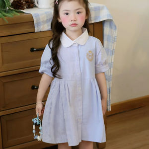 Envío Inmediato: Vestido Deportivo para Niña, Manga Corta, Rayas, 100% Algodón, Estilo Babydoll-Jorah - Product Image 4