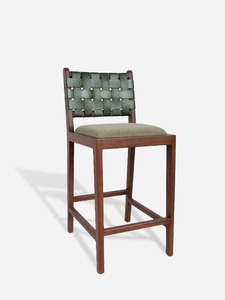 Commercial Grade Teak Wood Bar <b>Stool</b> with Back – Modern Counter Chair for Cafe Restaurant & Hotel Use - Product Image 6