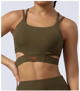 Sujetadores deportivos de alta calidad para mujer, con cremallera frontal, para yoga, gimnasio, correr, push-up, de spandex/poliéster, soporte medio. - Product Image 1