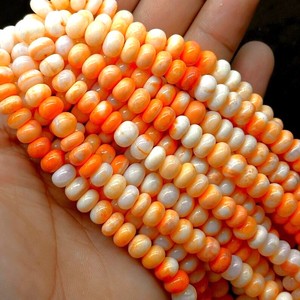 ลูกปัดโอปอลสีส้มธรรมชาติแบบเรียบ ขนาด 7 ถึง 8 มม. สำหรับทำสร้อยข้อมือ เครื่องประดับ DIY - Product Image 3