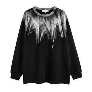 Sudadera de Manga Larga Oversize Estilo Rugby Vintage Lavada con Logotipo Personalizado Bordado y Transferencia de Diamantes de Imitación, Ideal para Invierno - ¡Venta Caliente! - Product Image 2