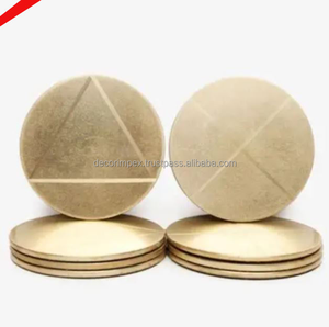 Dessous de verre en laiton en acier inoxydable de qualité supérieure avec logo personnalisé en laiton Sous-verres martelés en laiton plaqué or - Product Image 3