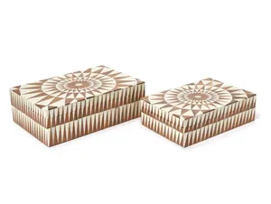 Best Quality Home Handmade Decorative <b>Storage</b> <b>Box</b> Wood and Resin Inlay Geometric Star Design Table <b>Storage</b> <b>Box</b> - Product Image 1