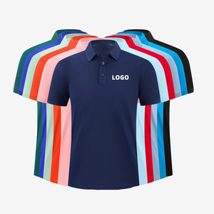 เสื้อโปโลผู้ชายโลโก้สั่งทำ แห้งเร็ว ระบายอากาศได้ดี เสื้อกอล์ฟ โพลีเอสเตอร์ 100% เสื้อโปโลติดกระดุมแบบกำหนดเอง - Product Image 1