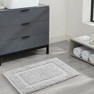 Classic Cotton Bath <b>Mat</b> Rectangle Solid Color Tufted Non-Slip Rubber Backing for Home Use - Product Image 2