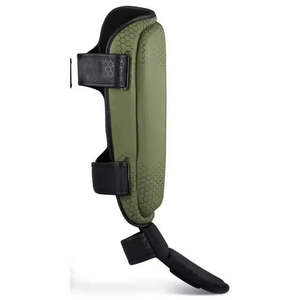 Protège-tibias en néoprène vert avec fermeture auto-agrippante, protection légère pour adultes, protège-jambes de football toutes saisons - Product Image 2