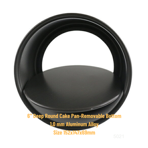 Deep Side Non-toxic <b>Cake</b> <b>Tins</b> 6 <b>Inch</b> Round <b>Cake</b> Mold Black Aluminum Alloy Material for Wedding Birthday Baking Oven Safe - Product Image 2