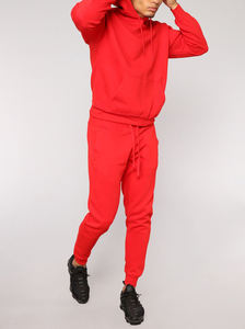 Conjunto de Sudadera con Capucha y Pantalones Deportivos Acampanados para Hombre, Rojo, Estilo Vintage, Lavado a la Piedra, Informal, para Invierno, 100% Algodón - Product Image 3