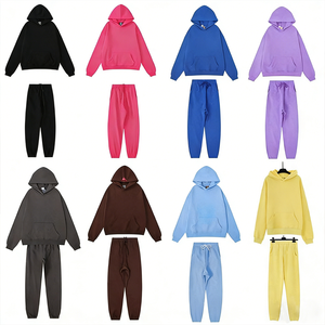 Conjunto de 2 piezas de chándal para hombre: Chaqueta con cremallera y pantalón de chándal de forro polar para gimnasio - Product Image 1