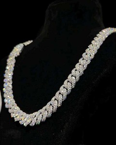 Collar de Cadena Cubana Shrilike Jewel de Lujo, Plata 925, Chapado en Oro de 18K, Diamantes con Corte Cojín, 2mm-6.5mm, para Hombre, Certificado IGI, Uso Diario - Product Image 4