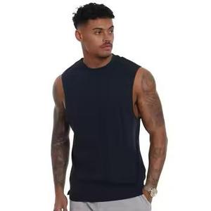 Camisetas sin mangas para hombre 100% algodón 150 GSM, chaleco deportivo con logo personalizado, camiseta sin mangas de malla ajustada para hombre - Product Image 4
