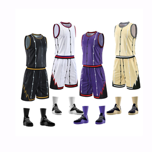Uniformes de basket-ball sublimés noirs et jaunes pour jeunes, vente en gros, vierges, réversibles, personnalisables - Product Image 1