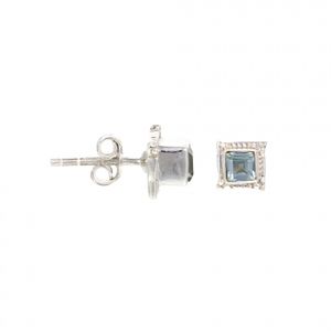 Pendientes Personalizables de Plata de Ley 925 con Topacio Azul, Elegantes y Vintage, Joyería al por Mayor - Product Image 3