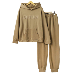Survêtements gaufrés pour femmes à prix réduit, couleur unie, style streetwear, 100 % coton molletonné, sur mesure pour l'hiver - Product Image 1