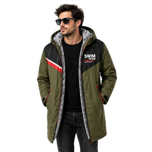 Custom Logo Swim <b>Parka</b> Long <b>Waterproof</b> <b>Jacket</b> Warm Fleece Lining Oversized Hooded Changing Robe for Swimmers Surfing Beach Use - Product Image 4