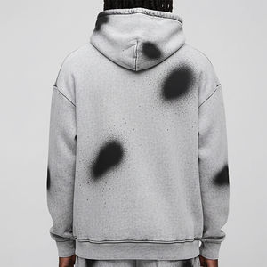 Sudadera con capucha OEM transpirable, lavada al ácido, estilo desgastado, gruesa, para invierno, holgada y elegante para hombre - Product Image 5