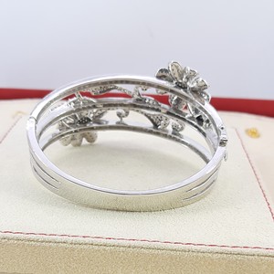 Bracelet jonc floral en argent sterling 925 avec diamants naturels blancs taille brillant de 5,98 carats pour femme Jewelspaark - Product Image 2