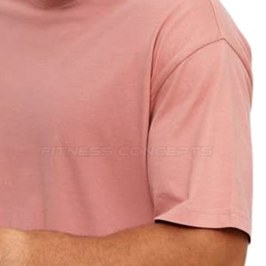 Camiseta de Algodón de Color Sólido para Hombre, Cuello Redondo, Manga Corta, Corte Regular Informal, Jersey Azul, Tejido Liso Teñido - Product Image 4