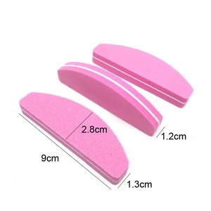 Lima de uñas de esponja de doble cara con diseño de cebra, grano 180, rosa, reutilizable, 9 cm, herramienta para el cuidado de uñas, 200 unidades, mini limas para pulir y lijar en manicura - Product Image 1