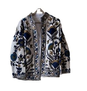 เสื้อแจ็กเก็ตปักลาย suzani ทำด้วยมือเสื้อโค้ทผ้าฝ้ายสั้นของผู้หญิงปรับแต่งได้ฟรีไซส์สำหรับฤดูใบไม้ร่วง - Product Image 1