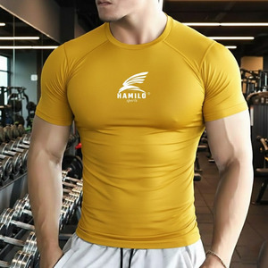 OEM Service Custom <b>Logo</b> Long Sleeve Gym Compression Shirt 100% Cotton Solid Pattern - Product Image 3