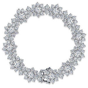 AMBER JEWELS Bracelet tennis unisexe en cristal, strass, diamant de laboratoire et perle d'eau douce, motif floral romantique, pour usage quotidien, chaîne à maillons IGI - Product Image 4