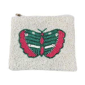 Beaded Golf Flag Coin Pouch Square Embroidered <b>Canvas</b> <b>Mini</b> Wallet for Coins and Small Accessories Casual Style - Product Image 4