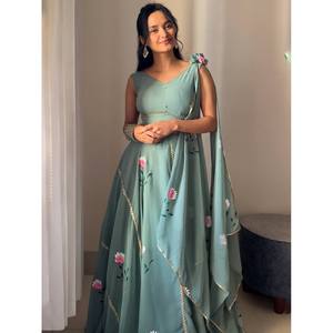 Diseñador Lehenga Choli para Party Wear Fancy Print Club Vestidos - Product Image 3