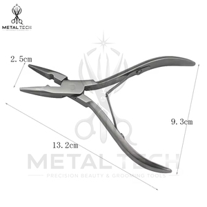 Lot de 2 pinces ergonomiques en acier inoxydable pour extensions capillaires, à mâchoires texturées, pour pose et retrait de micro-anneaux, pour coiffeur - Product Image 3