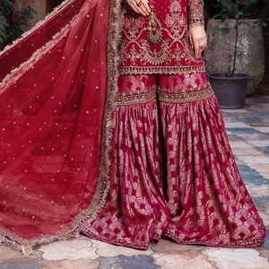 Robe de soirée prête à porter pour femmes, de créateur pakistanais, en gros / Nouvelle robe pour femmes, prix d'usine en gros - Product Image 6