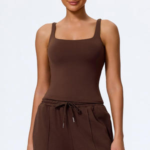 Camiseta sin mangas acanalada de verano para mujer, cuello redondo, ajustada, elástica, talla grande - Product Image 2