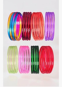 Bright Forever Fashion Silver Plated Jelly Glass Bangles Women Stylish Trendy Stackable Eco Friendly Unique Design - Product Image 2