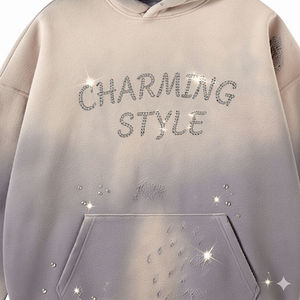 Sudaderas estilo hockey con doble cordón, unisex, de algodón grueso, cuello en V, con cordón ajustable, estilo urbano, venta al por mayor - Product Image 4