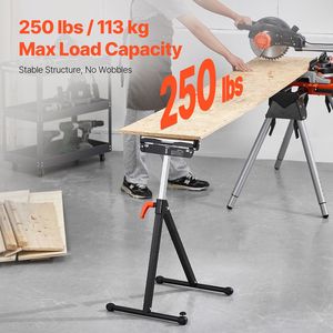 Banco da Lavoro per Falegnameria con Capacità di Carico di 250 lb, Altezza Regolabile da 27 a 43 Pollici, Guide Laterali Pieghevoli Resistenti, Supporto in Acciaio Lucidato da 11,5 Pollici - Product Image 2
