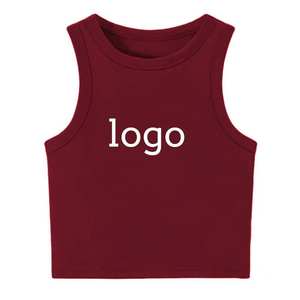 Camisetas de Tirantes Redondos para Mujer, Camisolas Femeninas, Tops Cortos para Entrenamiento, Camisetas de Algodón al por Mayor, Camisolas para Mujer - Product Image 6