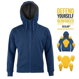 Hoodie imprimé coupe-vent pour moto, veste renforcée avec protection CE niveau 2, vêtements de sécurité pour motards - Product Image 2