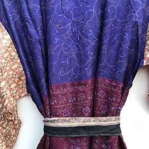 Vestido Maxi de Seda Pura Estilo Vintage para Mujer, Kimono con Parches, Ropa de Playa, Bata de Baño, Cubre Bikini, Estilo Indio con Características Térmicas - Product Image 6