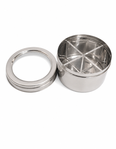 Dheer International Sustainable Modern Stainless Steel 202 Masala Dabba Spice <b>Box</b> with Partition and Spoon for Kitchen Use - Product Image 3