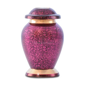 Vente en gros Mini cercueil en laiton avec garniture dorée Urne à jeton en métal de style américain pour les cendres d'animal adulte Souvenir de crémation en bois pour les funérailles - Product Image 5