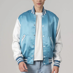 Wholesale Price <b>Lightweight</b> Silk Satin Outerwear <b>Jacket</b> for <b>Men</b> Hot Selling New Fashion Satin <b>Jackets</b> - Product Image 1