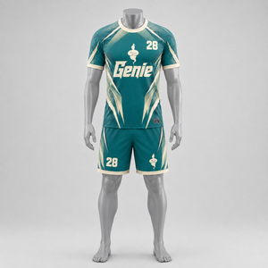 Uniforme de Fútbol Personalizado con Camiseta y Pantalones Cortos, con Material Transpirable que Absorbe la Humedad, para Programas de Entrenamiento Profesional - Product Image 1