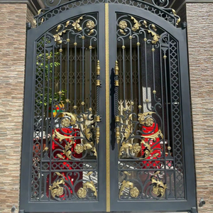 Portail battant décoratif en fer forgé, portail métallique moderne sur mesure pour maison de luxe, villa, centre commercial, appartement, jardin, entrée extérieure - Product Image 1