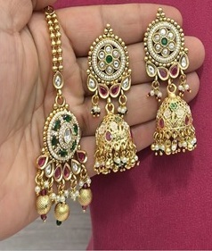 Adorable Collar y Pendientes Rajwadi de Imitación de Perlas Finas Chapados en Oro, Hechos a Mano, Inspirados en Sabyasachi, de la Mejor Calidad, para Bodas y Fiestas - Product Image 2