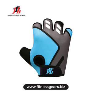 Guantes de Gimnasio de Medio Dedo con Correa Ajustable para la Muñeca, para Levantamiento de Pesas, Unisex, Azul Gris, Material PU - Product Image 1