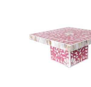 Magnifique support à gâteau en nacre, élégante assiette carrée sculptée en coquillage pour les réceptions de thé et les banquets de luxe - Product Image 4