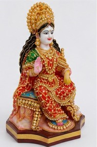 Handcrafted White Marble Swaminarayan Murti Carved Hindu Goddess Sculpture for Home Temple Decor - Product Image 5