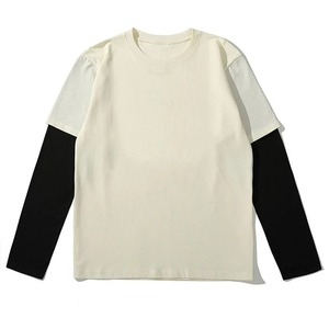 เสื้อยืดแขนสั้นผู้ชาย คอสูง แต่งขอบตัดสี ดีไซน์เรียบง่าย ทรงปกติ ผ้าถัก 100% คอตตอน - Product Image 4