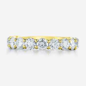 Anillos Apilables de Diamantes, Oro Sólido de 14k y 18k, Engaste de Puntas, Diamantes Redondos Cultivados en Laboratorio, Banda de Eternidad 3/4, Anillos de Boda Minimalistas, Brillantes y Delicados - Product Image 1