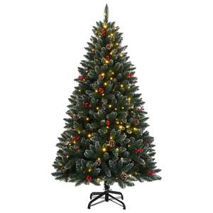 Árbol de Navidad Artificial de 150 LED, 47.2 Pulgadas, Pino Cónico, Decoraciones Festivas para las Fiestas - Product Image 2